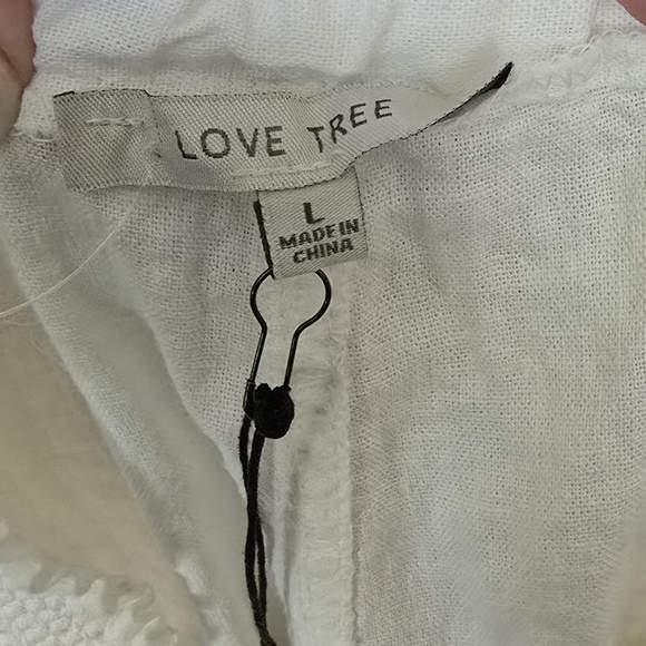 Love Tree Set Of 2 Linen Pants Black & White Size L NWT Cargo Joggers - Picture 4 of 11